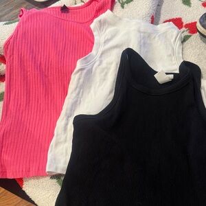 Tank Tops - Vibrant Pink, Classic White, Sleek Black